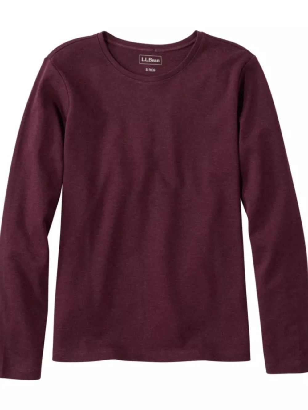L.L. Bean Women's Long-Sleeve Boatneck Tee in Plum 100% Supima Cotton | M